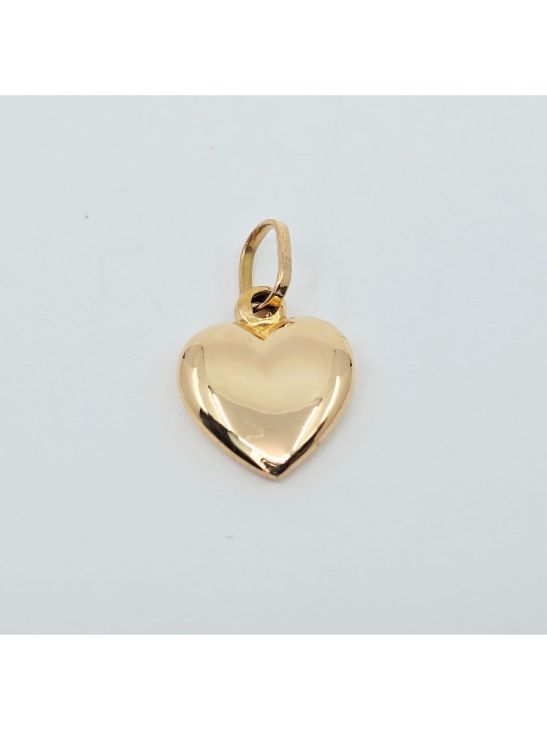 Beautiful 18k Karat Solid Yellow Gold Designer 3d Puffy Heart Charm Pendant